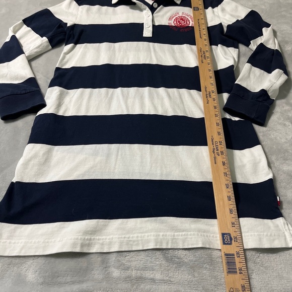 Tommy Hilfiger Rugby Polo Striped Shirt Dress Small Blue White Striped Collared - Picture 5 of 13